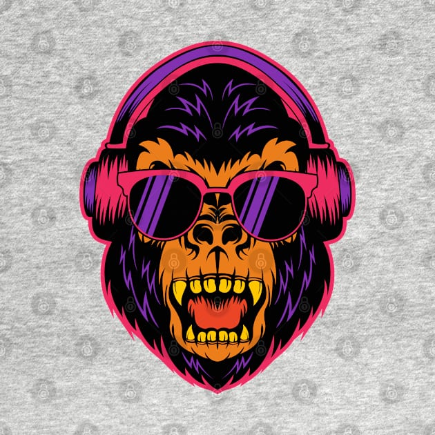 Gorilla Face by Happy Art Designs